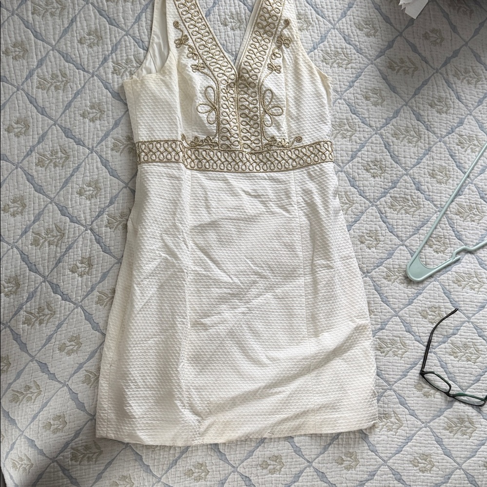 Lilly Pulitzer Cream and Gold Mini Dress